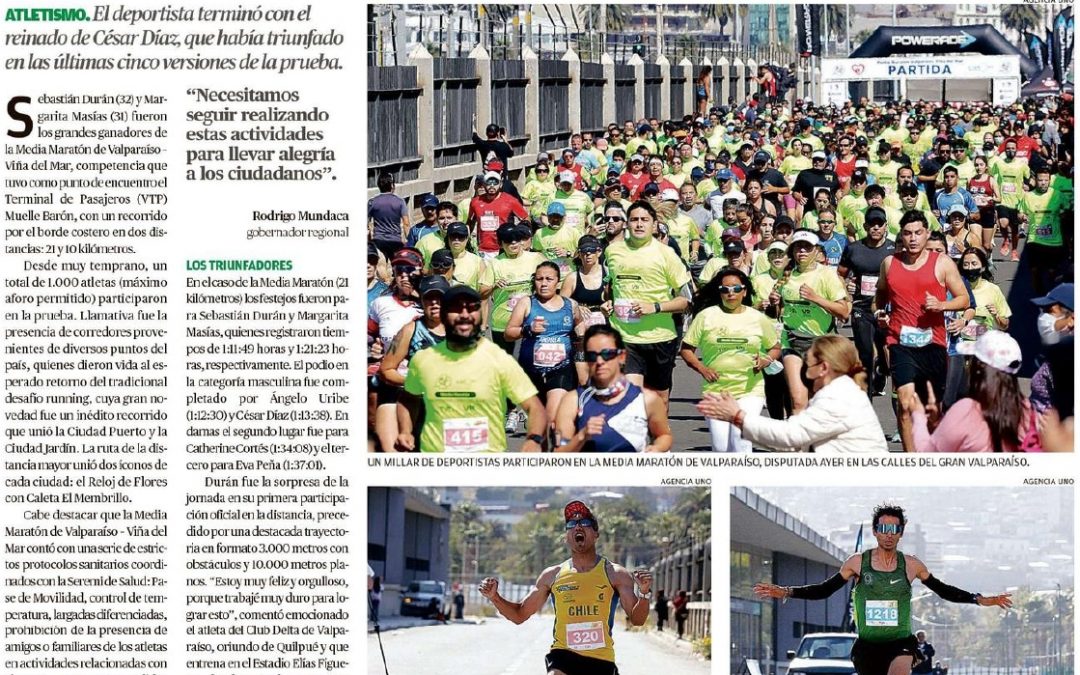 Quilpueíno Sebastián Durán sorprende y gana la Media Maratón de Valparaíso
