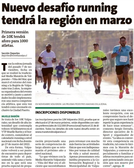 Nuevo desafío running tendrá la región en Marzo