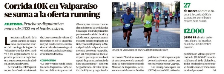 Corrida 10K en Valparaíso se suma a la oferta de running