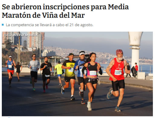 Se abrieron inscripciones para Media Maratón de Viña del Mar
