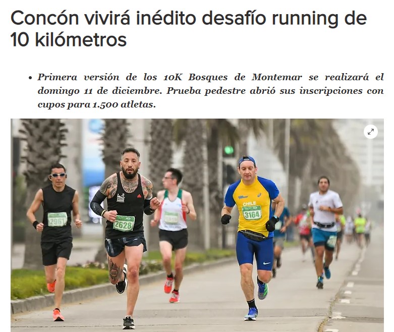 Concón vivirá inédito desafío running de 10 kilómetros