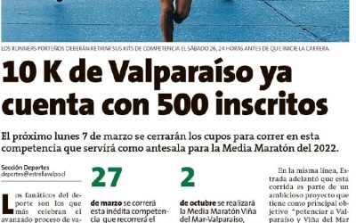 10K DE VALPARAISO YA CUENTA CON 500 INSCRITOS
